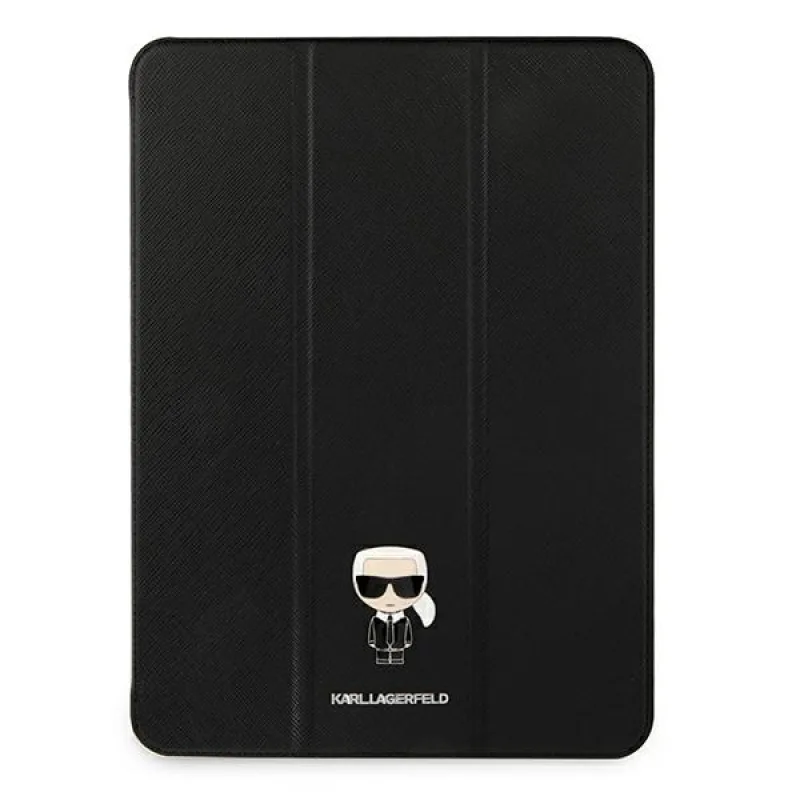 Puzdro Karl Lagerfeld Saffiano Ikonic Karl pre iPad 12,9" Pro 2021 – čierne
