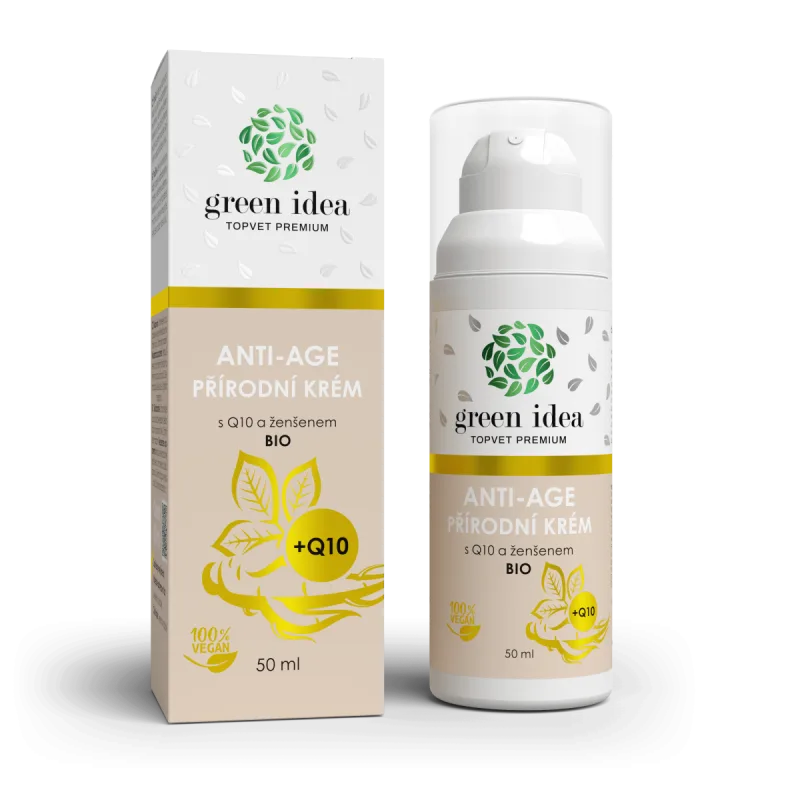 Green idea Prírodný anti-age krém s Q10 a ženšenom 50 ml –