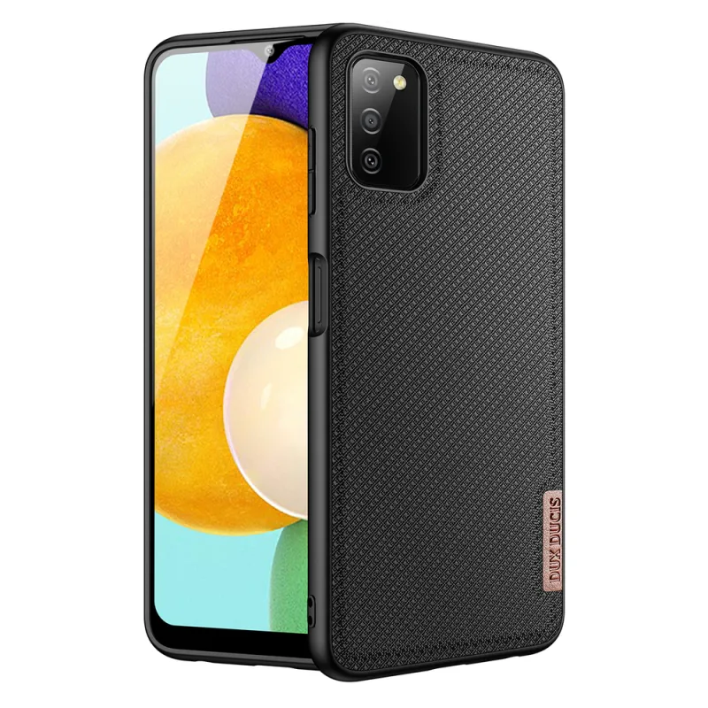 Puzdro Dux Ducis Fino pokryté nylonovým materiálom pre Samsung Galaxy A03s black