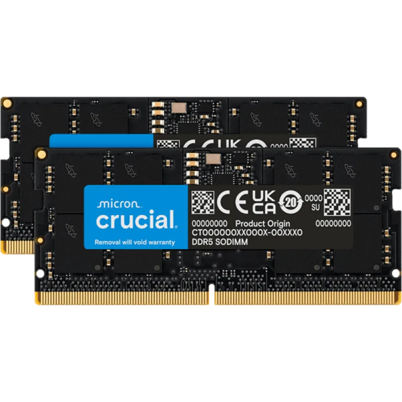 Crucial 32GB Kit (2x16GB) DDR5-5600 SODIMM CL46 (16Gbit) CT2K16G56C46S5