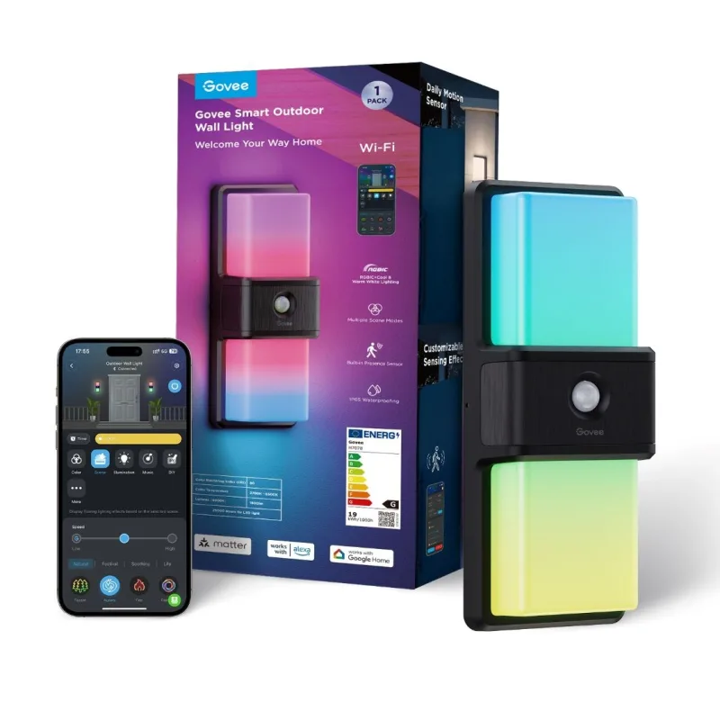 Govee RGBICWW Smart venkovní nástěnné světlo 1500lm Matter H7078CD1