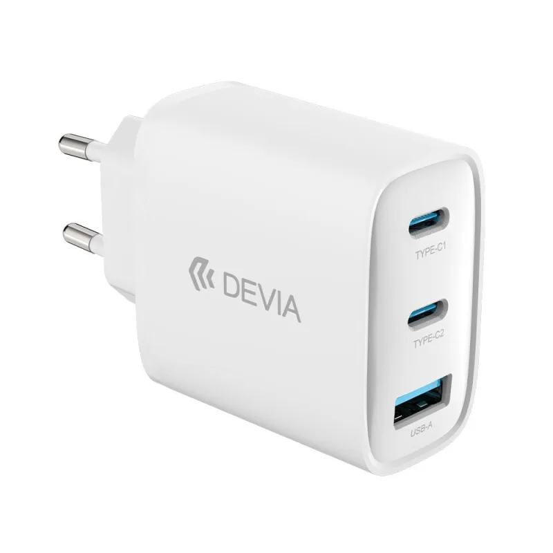 Devia sieťová nabíjačka Extreme Speed GaN PD 2x USB-C/USB-A 65W - White…