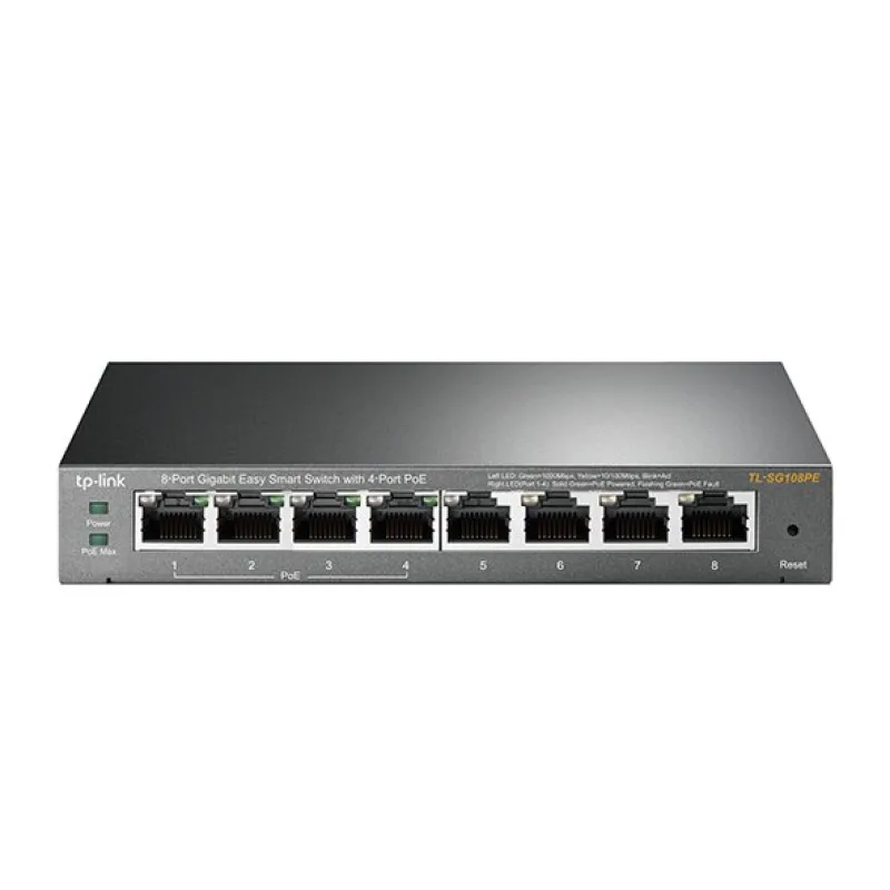 8-Port Gigabit Easy Smart Switch with 4-Port PoE+ PORT: 4× Gigabit PoE+…