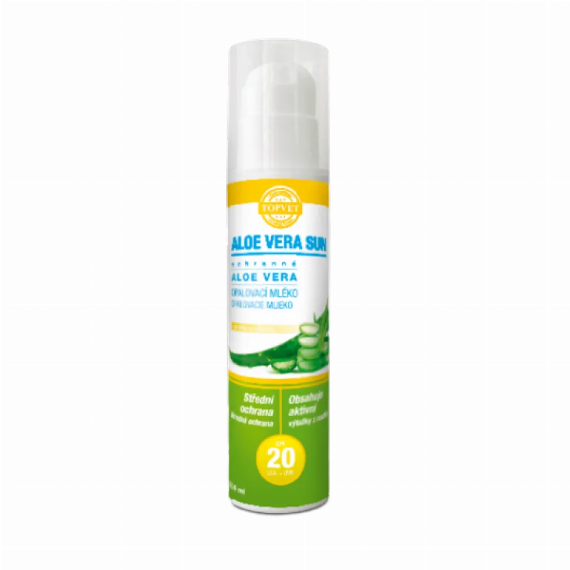 Green idea Aloe vera opaľovacie mlieko SPF 20 200 ml -