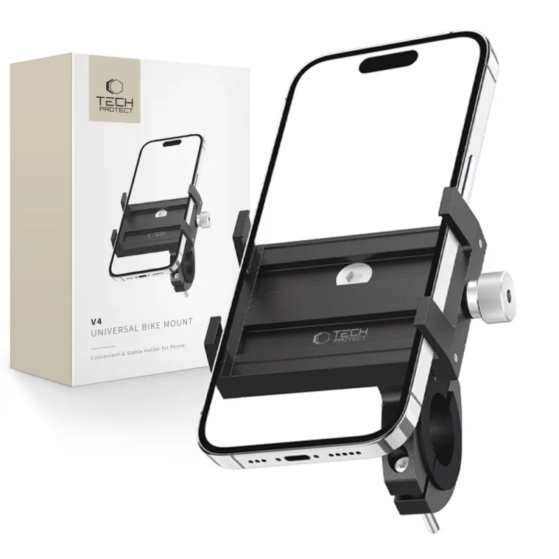 Držiak telefónu na riadidlá bicykla Tech-Protect V4 – čierny