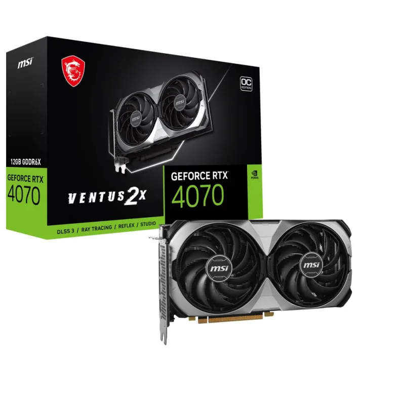BAZAR - MSI VGA NVIDIA GeForce RTX 4070 VENTUS 2X E 12G OC, RTX 4070, …