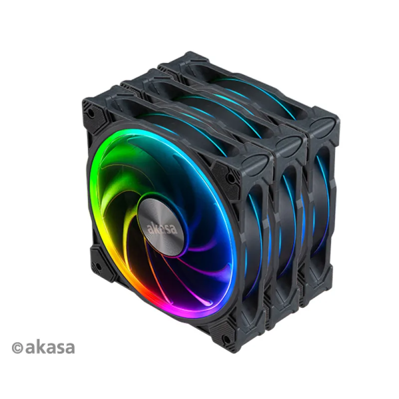 prídavný ventilátor Akasa SOHO AR LED 12 cm RGB 3 ks AK-FN108-KT03