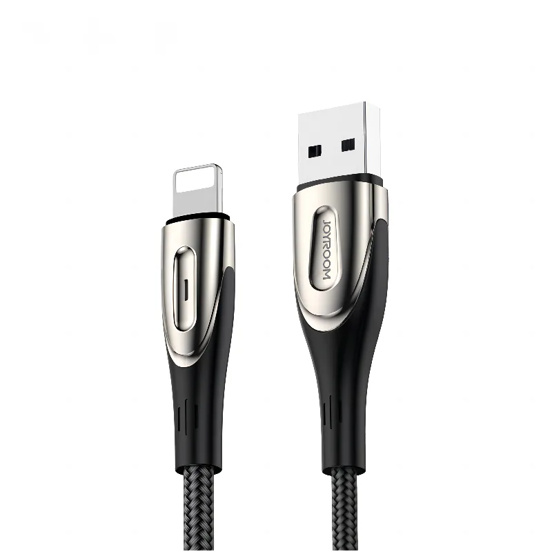 Kábel Joyroom Sharp Series S-M411 USB-A / Lightning 3A 1,2 m s indikátorom nabíjania – čierny