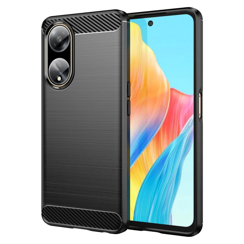 Flexibilné puzdro s karbónovým vzorom pre Oppo A98 5G Carbon Case - čierne