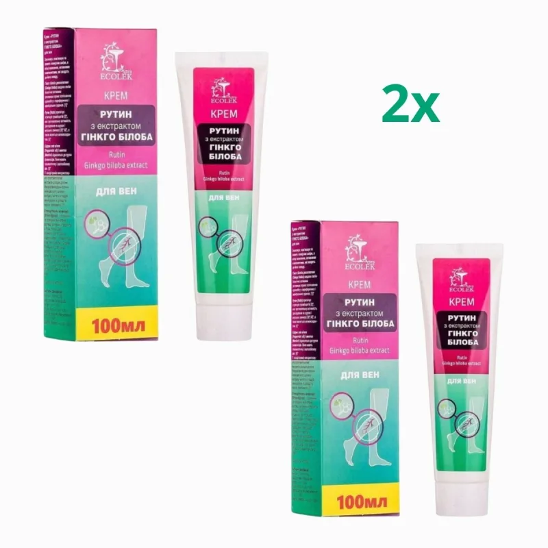 Ecolek Zvýhodnený set: 2x Krém na žily Rutín s extraktom z ginkgo biloba - 100 ml -