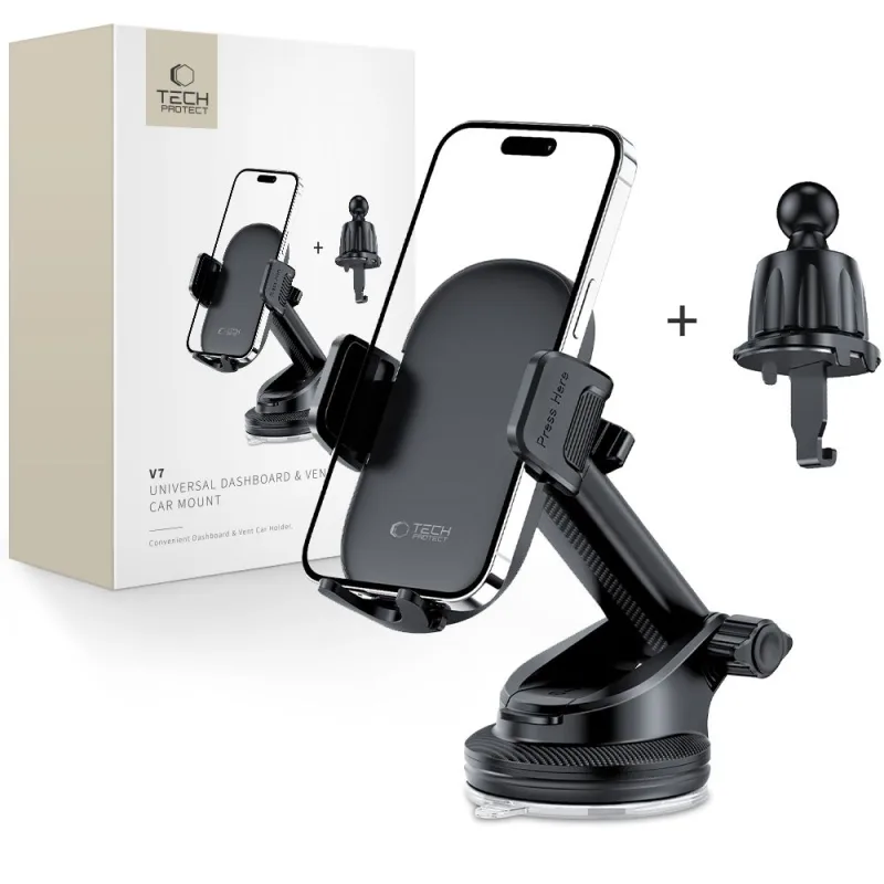 Držiak telefónu do auta Tech-Protect V7 pre kokpit/vzduchový otvor - čierny
