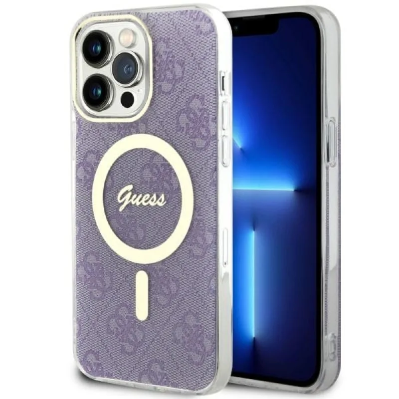 Guess GUHMP14XH4STU iPhone 14 Pro Max 6,7" fialový/fialový pevný obal 4G MagSafe
