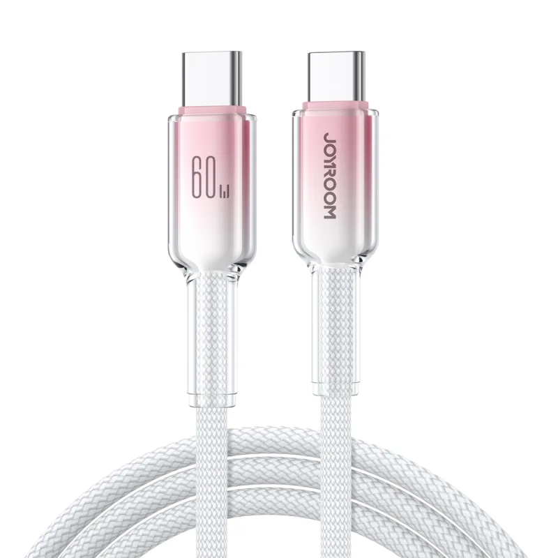 Joyroom S-A42 Crystal-Clear Series 60 W USB-C – kábel USB-C 1,2 m – biely