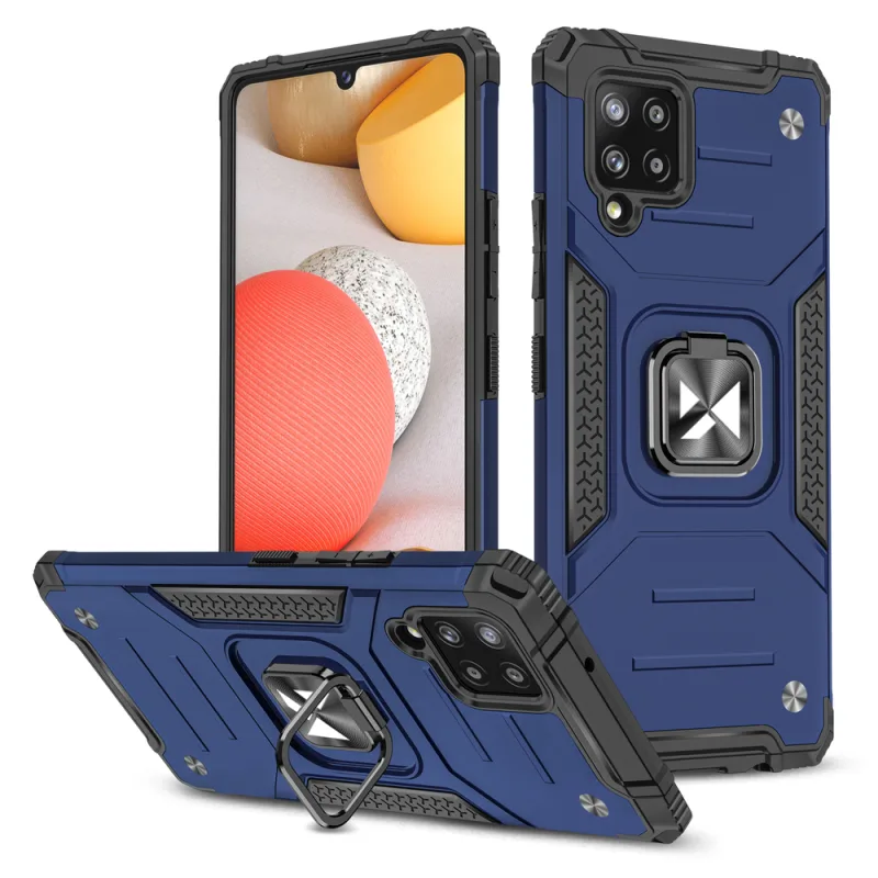 Wozinsky Ring Armor Case Kickstand Pevný odolný kryt pre Samsung Galaxy A42 5G modrý