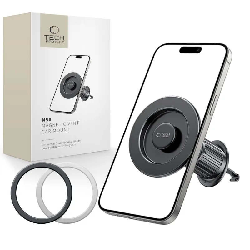 Magnetický držiak vzduchového ventilu do auta Tech-Protect N58 MagSafe – čierny