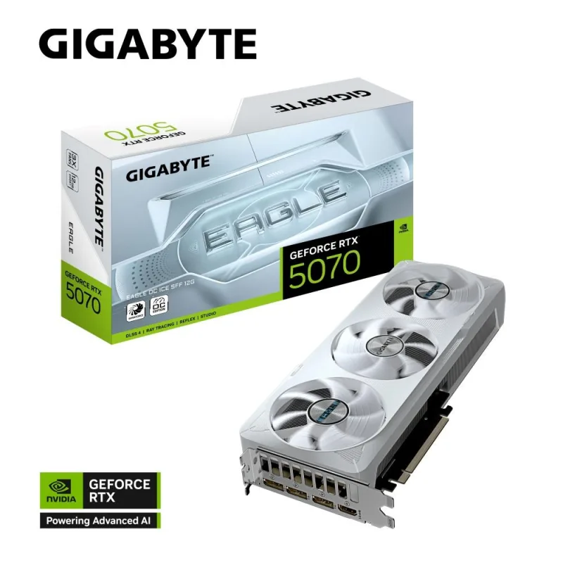 GIGABYTE GeForce RTX 5070 EAGLE ICE SFF/ OC/ 12GB/ GDDR7 GV-N5070EAGLEOC…
