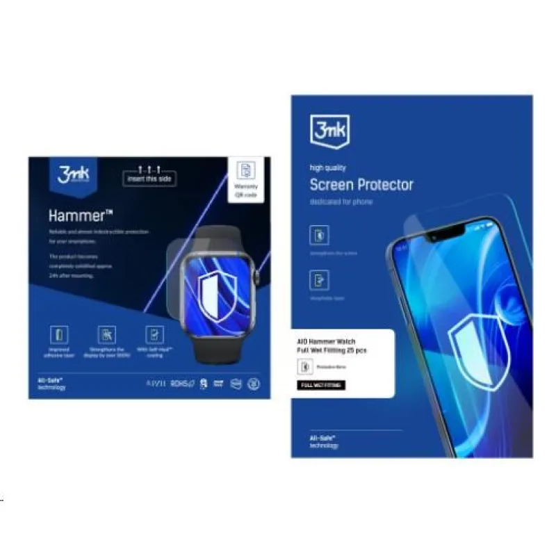 3mk All-Safe - AIO fólie Hammer Full Wet Fitting Watch, 25 ks…