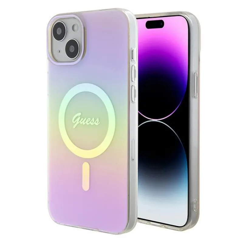 Guess GUHMP15MHITSP iPhone 15 Plus 6,7" ružovo-ružové pevné puzdro IML Iridescent MagSafe