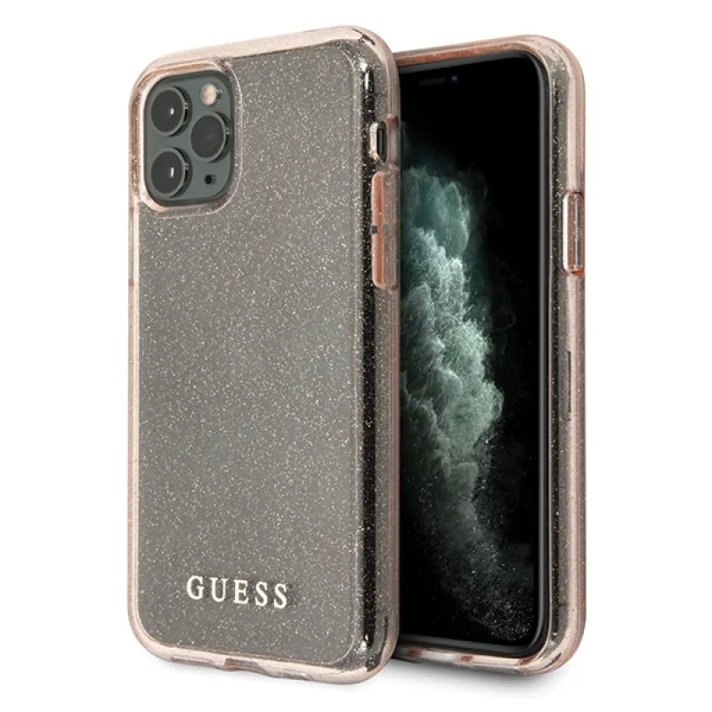 Guess GUHCN65PCGLPI iPhone 11 Pro Max ružovo-ružové pevné puzdro Glitter
