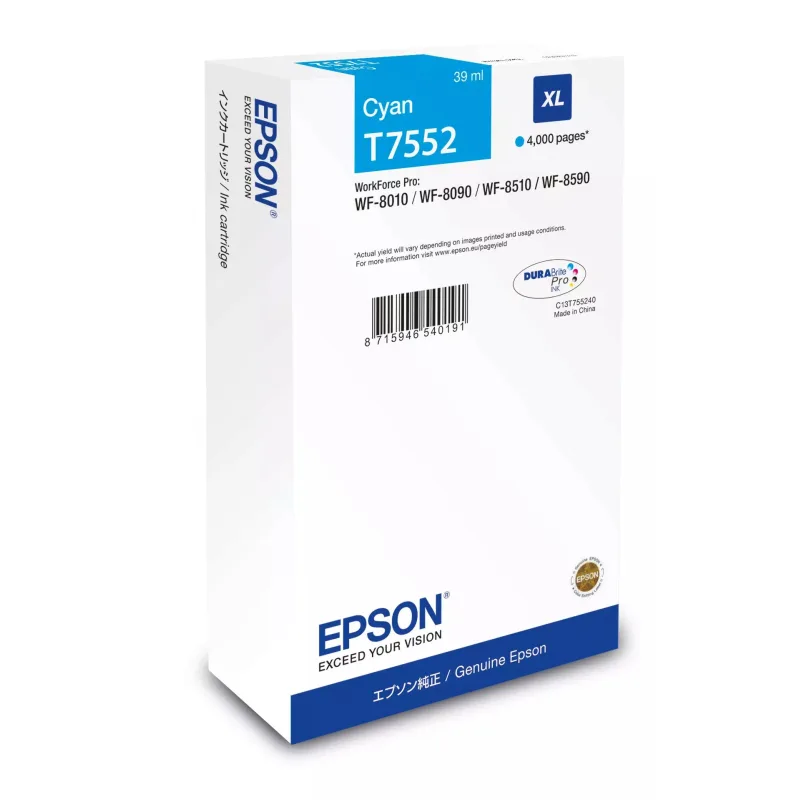 Epson WF-8xxx Series Ink Cartridge XL Cyan C13T75524N