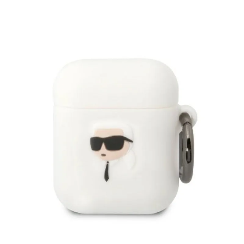Karl Lagerfeld KLA2RUNIKH AirPods 1/2 kryt biely/biely Silikón Karl Head 3D