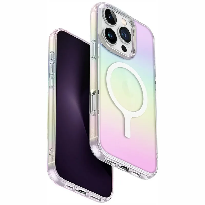 Nabíjacie puzdro Uniq Iridescia Magclick pre iPhone 16 Pro – viacfarebné
