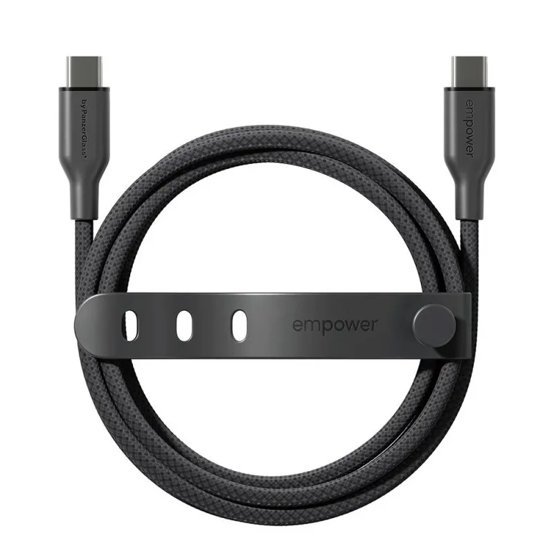 PanzerGlass kábel EMPOWER Racing USB-C to USB-C 2m 60W - Black
