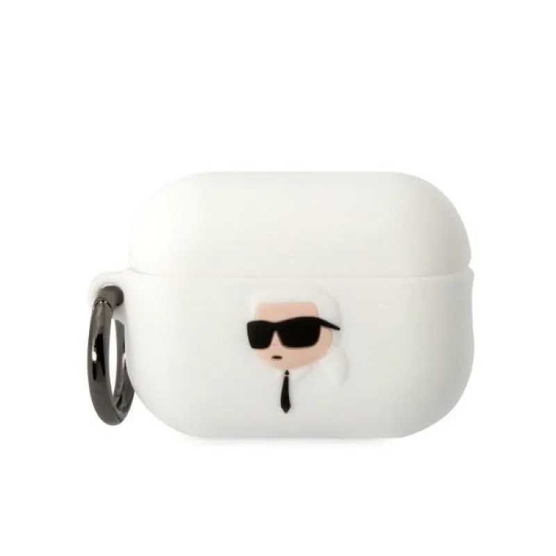 Karl Lagerfeld KLAP2RUNIKH kryt AirPods Pro 2 bielo/biely silikónový Karl Head 3D