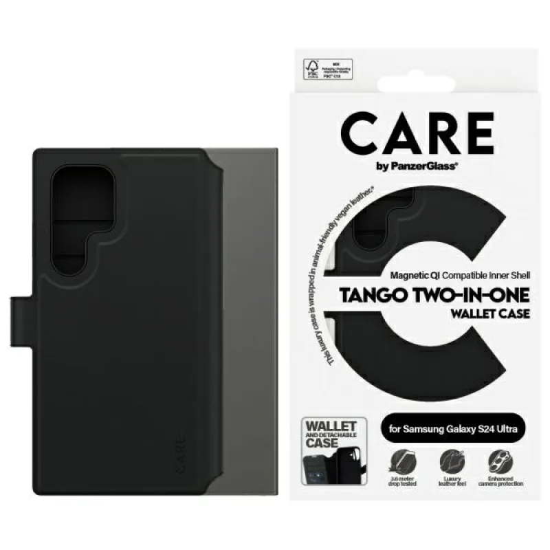 Peňaženkové puzdro CARE by PanzerGlass Feature Tango 2v1 pre Samsung Galaxy S24 Ultra – čierne