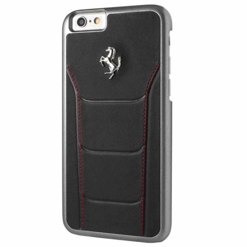 Pevné puzdro Ferrari FESEHCP6BKR iPhone 6/6S 488 čierno/červené prešívanie