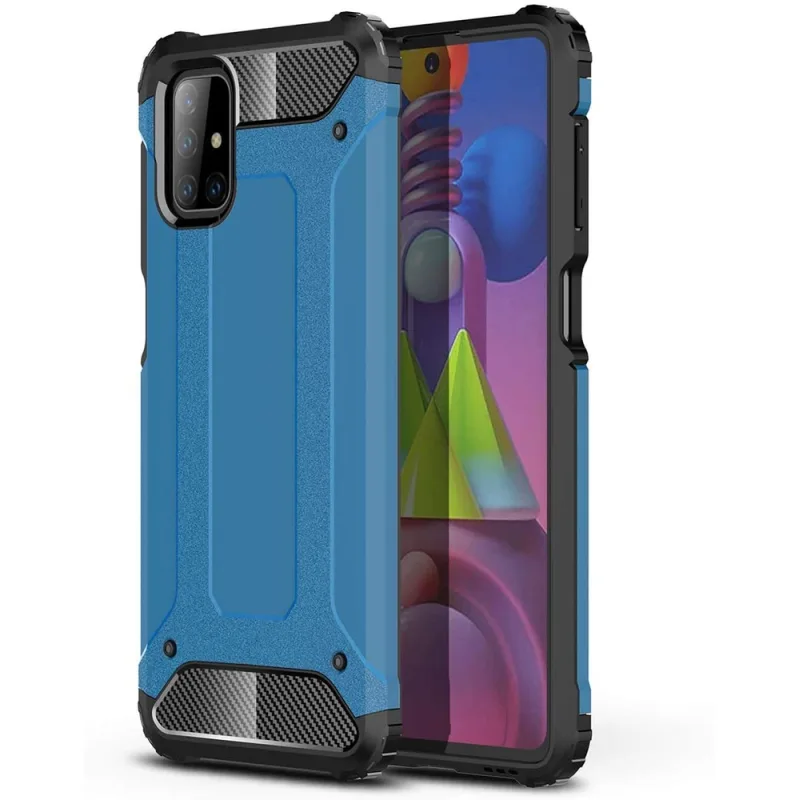 Hybrid Armor Case Pevný odolný kryt pre Samsung Galaxy M51 modrý