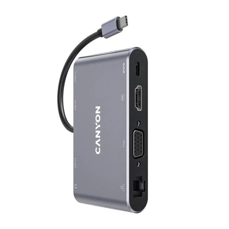 Canyon DS-14, Multiport Docking Station, 8 portov, 1xUSB-C 100W+1xUSB3.0…