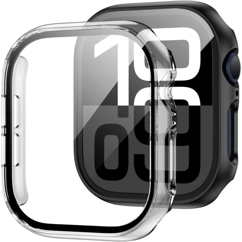 Puzdro z tvrdeného skla Tech-Protect Defense360 pre Apple Watch 10 (46 mm) – priehľadné