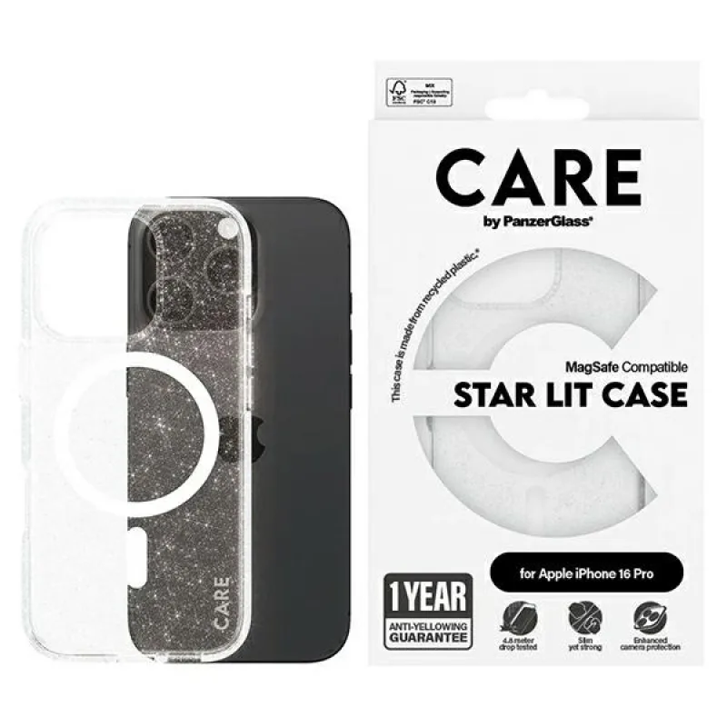 CARE by PanzerGlass Flagship Star Lit Case iPhone 16 Pro 6,3" bielo/biele MagSafe 1342