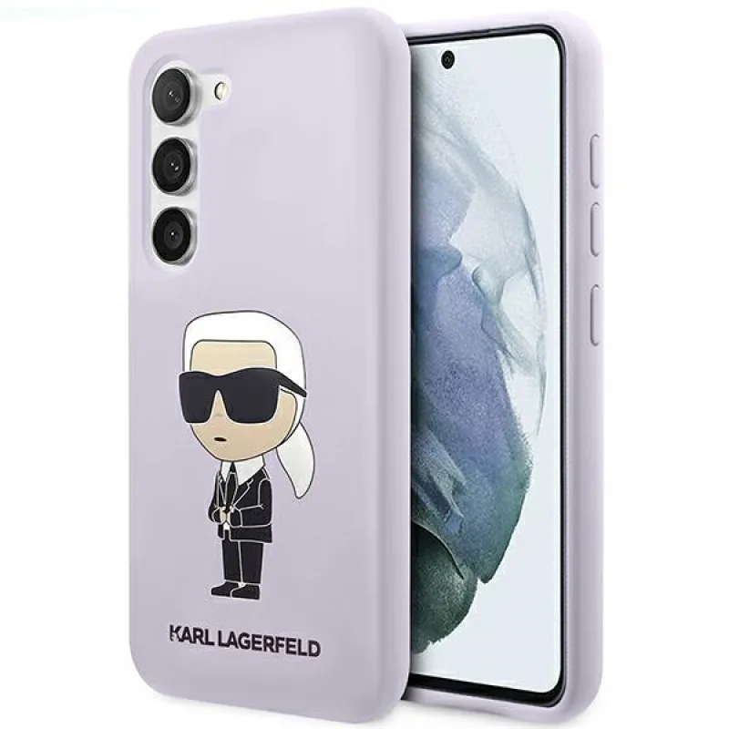 Karl Lagerfeld KLHCS23MSNIKBCU S23+ S916 pevné puzdro fialové/fialové silikónový Ikonik