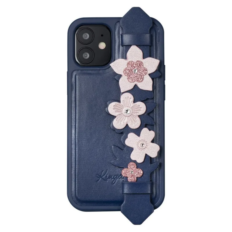 Puzdro Kingxbar Sweet Series zdobené originálnymi kryštálmi Swarovski iPhone 12 Pro / iPhone 12 blue