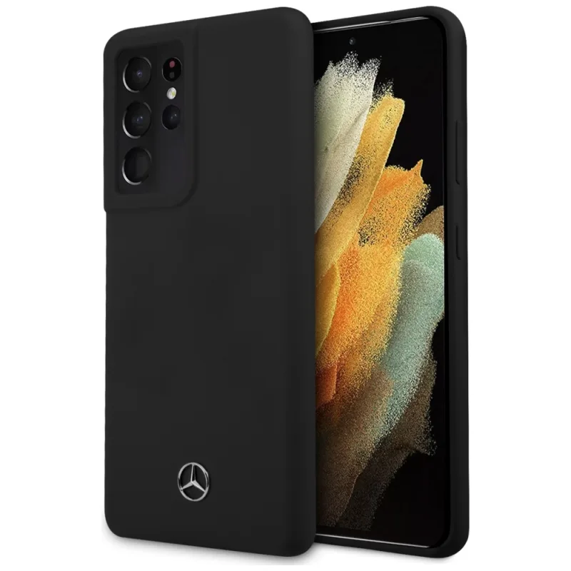 Mercedes Silicone Line Case pre Samsung Galaxy S21 Ultra - Black