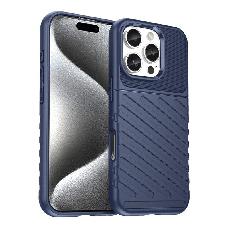 Silikónový obal Thunder Case pre iPhone 16 Pro Max – modrý