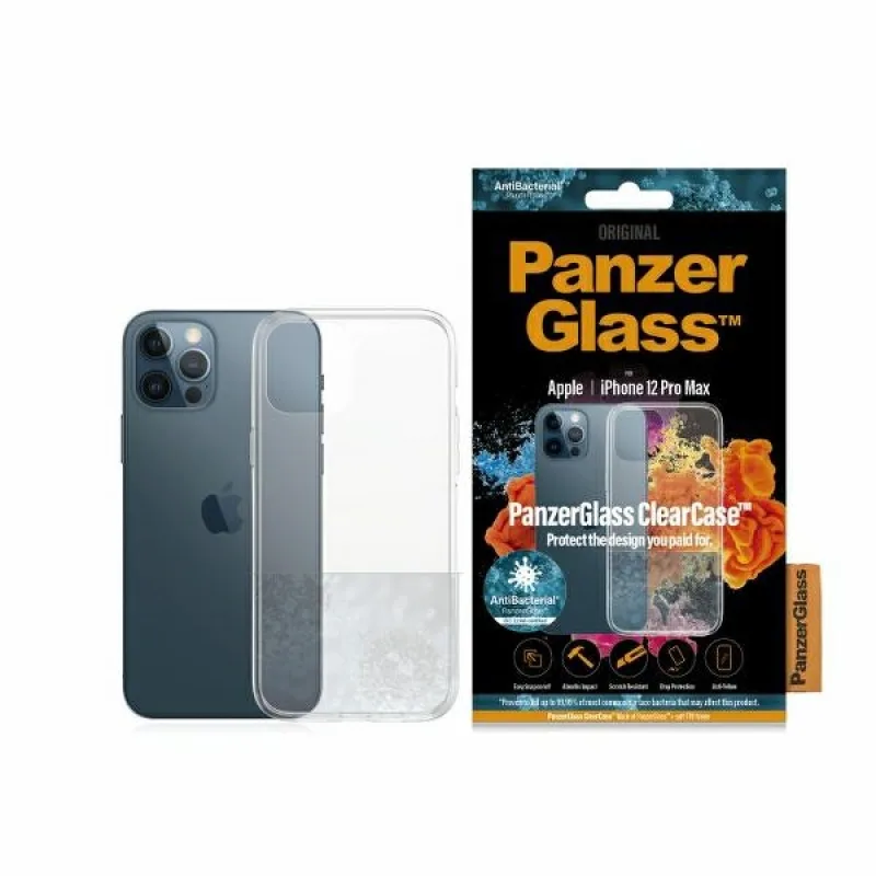 Antibakteriálne puzdro PanzerGlass ClearCase pre iPhone 12 Pro Max - priehľadné