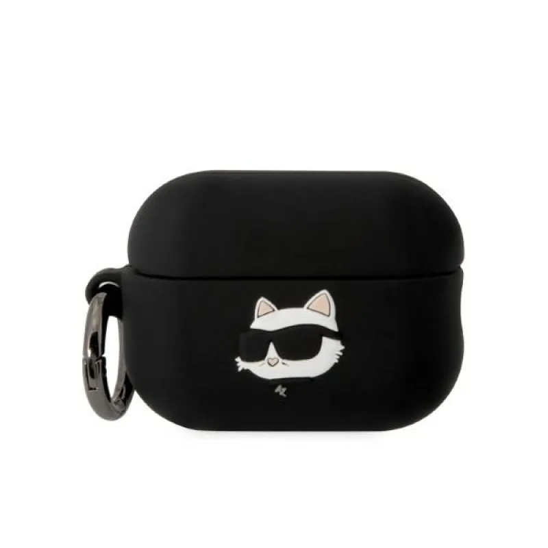 Karl Lagerfeld KLAP2RUNCHK kryt AirPods Pro 2 čierno/čierny silikónový chupette head 3D