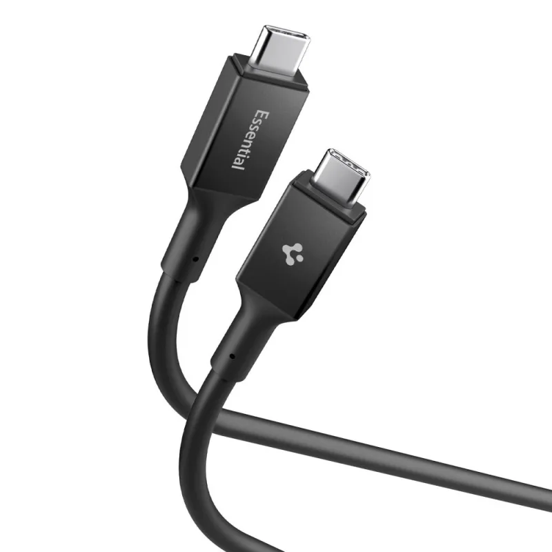 Spigen Essential EB24012CC USB-C / USB-C 240W 120 cm kábel – čierny