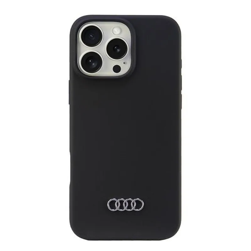 Audi silikónové puzdro iPhone 16 Pro Max 6,9" čierno/čierne pevné puzdro AU-LSRIP16PM-Q3/D1-BK