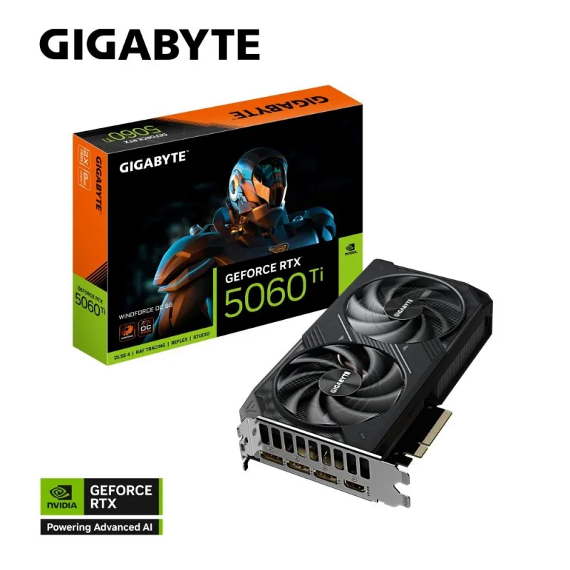 GIGABYTE VGA NVIDIA GeForce RTX 5060 Ti WINDFORCE OC 8G, 8G GDDR7, 3xDP…