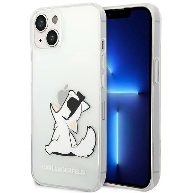 Karl Lagerfeld KLHCP14MCFNRC iPhone 14 Plus 6,7 "pevné puzdro číre / priehľadné Choupette Fun
