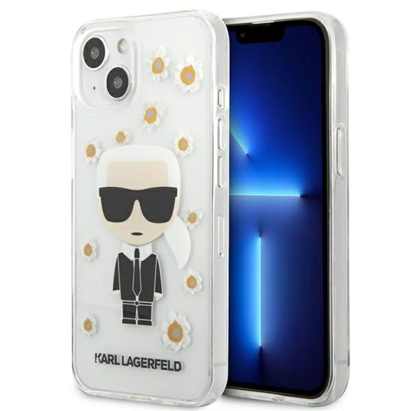 Karl Lagerfeld Flower Ikonik Karl Puzdro pre iPhone 13 mini - priehľadné