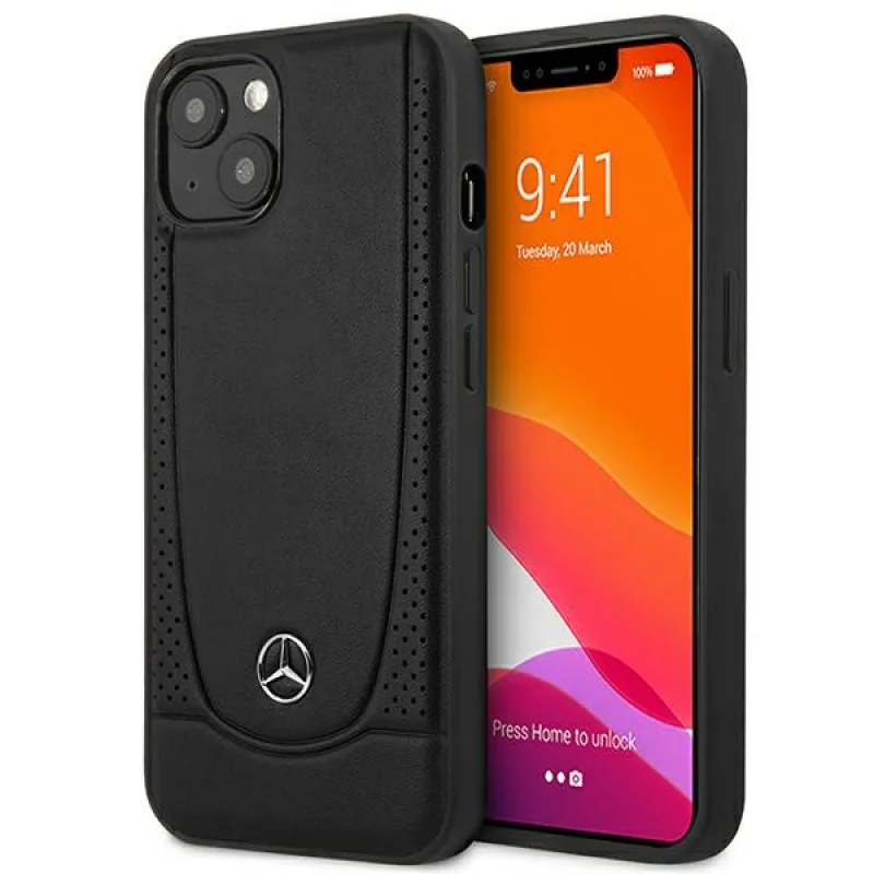 Mercedes MEHCP14MARMBK iPhone 14 Plus 6,7 "čierne / čierne pevné puzdro Leather Urban