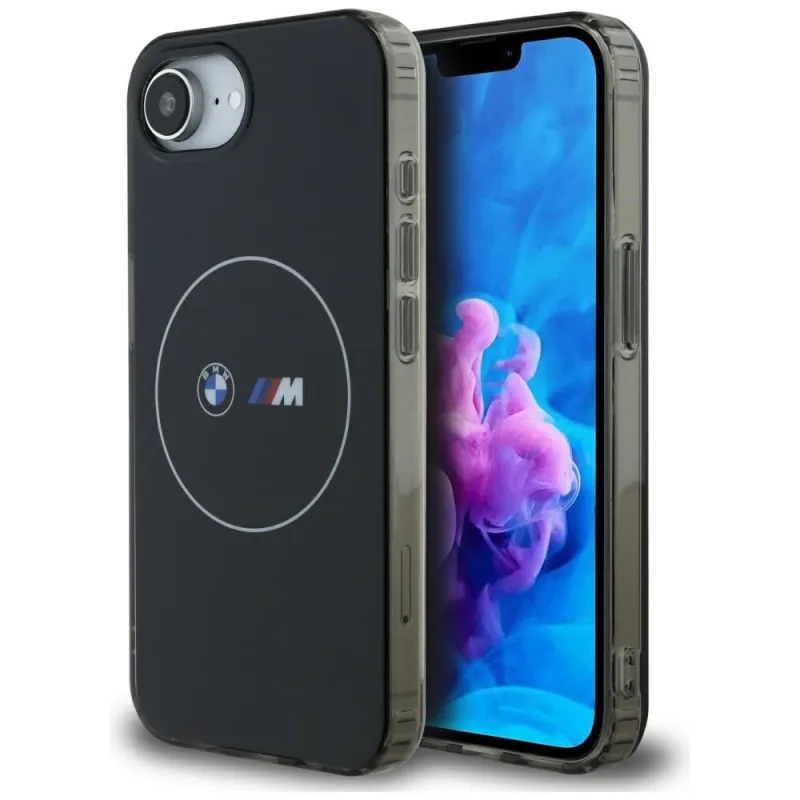 BMW IML Metal White Circle MagSafe puzdro na iPhone 16e – čierne