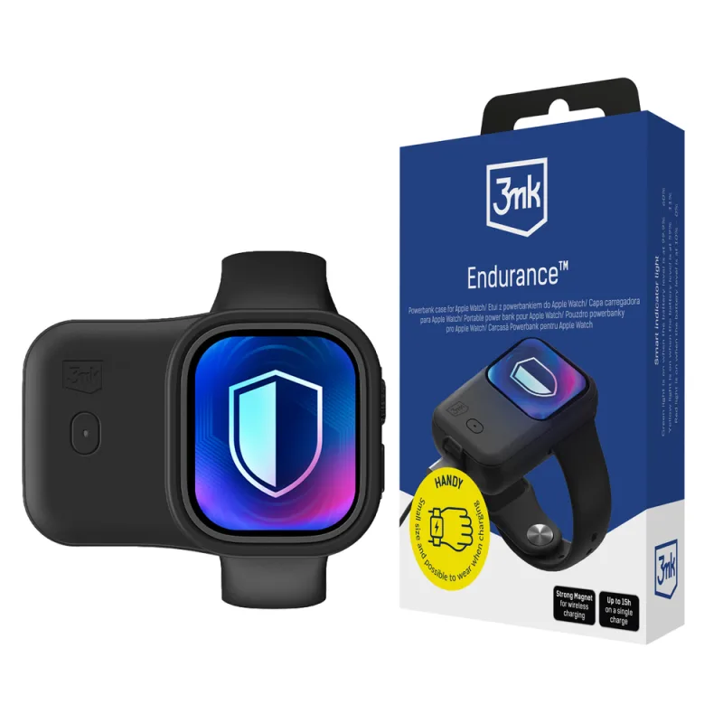 Powerbanka 3mk Endurance pre Apple Watch 44 mm / 45 mm 2,5 W 1200 mAh USB-C - čierna
