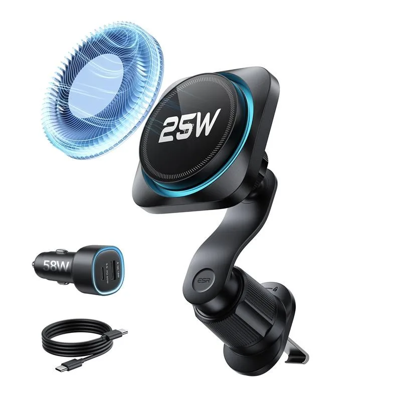 Magnetický držiak vzduchového ventilu do auta ESR OmniLock Qi2.2 MagSafe – čierny