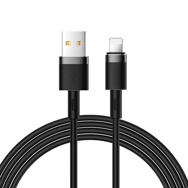 Tekutý silikónový dátový kábel Joyroom N2 USB-A / Lightning 2,4A 1,2 m – čierny